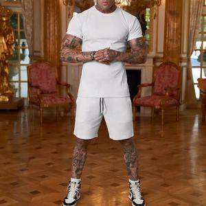 Conjunto Deportivo Informal de Lana para Hombre, Marca Privada, Personalizable, Cintura Elástica, Dos Piezas, Camiseta y Pantalones Cortos, Alta Calidad - Product Image 4