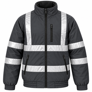 Chaqueta de Seguridad de Doble Capa Personalizada, Chaqueta de Alta Visibilidad, Chaqueta de Trabajo Reflectante, Chaqueta de Seguridad Personalizada para Hombre con Forro Polar - Product Image 1