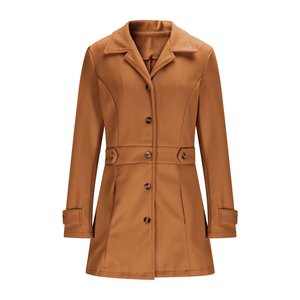 Manteau long trench-coat pour femme, ceinturé, double boutonnage, coupe-vent, automne-hiver, personnalisé - Product Image 1