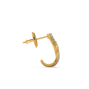 Golden <b>Infinity</b> Loop Diamond Stud <b>Earrings</b> - Product Image 2