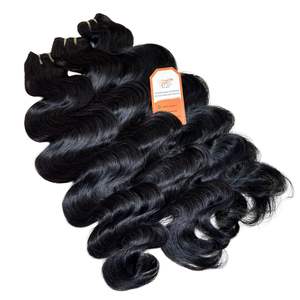 Paquetes de cabello ondulado de trama de cuerpo de color natural de la mejor calidad 100% extensiones de cabello crudo de un solo donante - Product Image 1