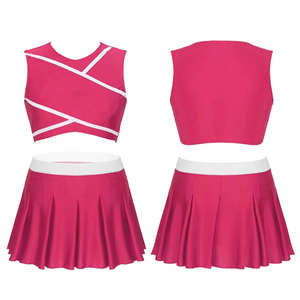 Ensemble de tenues de cheerleader en gros pour femmes, avec logo personnalisé, haut et jupe, pour compétition, fournisseur en gros - Product Image 6