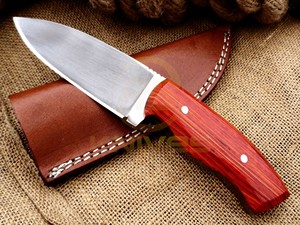 New Arrival Carbon Steel Fixed Blade Hunting <b>Knife</b> with <b>Bone</b> <b>Handle</b> & Leather Sheath Outdoor Camping Tool DIY OEM - Product Image 6