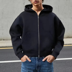 Sudadera con capucha y cremallera extragrande para hombre, de algodón de alta calidad, 500 g/m², unisex, estilo cropped, personalizable - Product Image 1