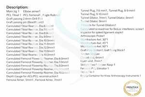 ชุดเครื่องมือผ่าตัดข้อเข่าแบบส่องกล้องชนิดใช้มือทำจากสแตนเลสคุณภาพดีที่สุดของ SALAAR INDUSTRY สำหรับการผ่าตัด ACL และ PCL - Product Image 3