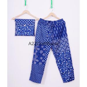 Ensemble de pyjama en coton élégant pour femmes, fait main en Inde, imprimé floral, satiné, robe de nuit/de soirée, été, motif floral - Product Image 3