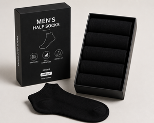 Kvetoo – Demi-chaussettes pour hommes, lot de 5 paires, en coton doux et respirant, décontractées, noires, blanches, grises, marine, taille unique, été - Product Image 4