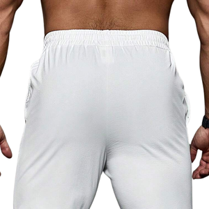 <b>Mens</b> Lightweight Casual Pants <b>Elastic</b> Waist Drawstring Straight Leg Breathable Quick Dry Summer Travel Lounge <b>Trousers</b> White - Product Image 4