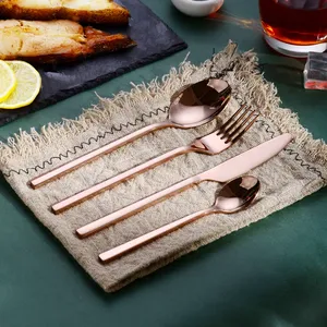 Ensemble de couverts de luxe de style européen, faits à la main, en acier inoxydable de qualité alimentaire, finition miroir, design contemporain, pour événements raffinés - Product Image 6