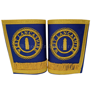 Manchette de Grand Maître Maçonnique pour Loge Bleue, violette avec broderie à la main en fil de soie, insignes - Product Image 3
