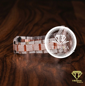 นาฬิกาข้อมือเพชรสองสีสุดหรูสำหรับผู้ชาย นาฬิกาแฟชั่นระดับพรีเมียม - Product Image 2