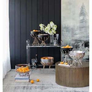 Juego de Tazones Decorativos Modernos Ecológicos de Cerámica con Diseño de Ramas para Frutas y Bocadillos, Estilo Glam, Acabado Pulido Hecho a Mano - Product Image 4