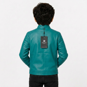 Stylish kids <b>leather</b> <b>jacket</b> made with premium quality fabric offering comfort warmth durability and modern everyday fashion - Product Image 2