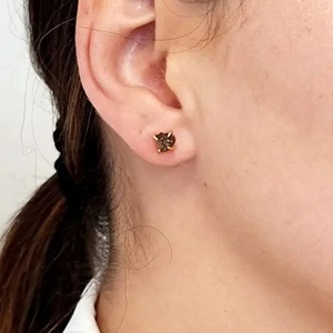 Natural Raw Smoky Quartz <b>Stud</b> Earrings 925 Sterling <b>Silver</b> Gold Plated Handmade 5x7mm Gemstone Jewelry Gift for Women - Product Image 5