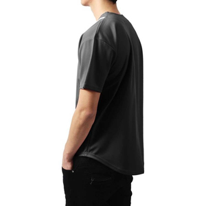 เสื้อเบสบอลสีดำ คอวี แขนสั้น สีพื้น ติดกระดุมด้านหน้า เสื้อกีฬา - Product Image 3