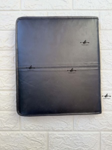 High Quality Hand Tooled Zipper Lock Business Portfolio Binder Manufacture Cowhide leather Document <b>Folder</b> With <b>Card</b> Holder - Product Image 4