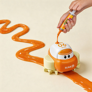 Coche de juguete Slime Track con pistola de jalea, vehículo de pista naranja, coche sensorial de gateo, juguete antiestrés para niños - Product Image 5