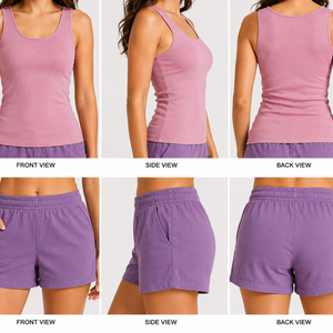Performance lightweight Women's <b>Set</b> breathable custom personalized Custom Fit Tank Top And Shorts <b>Set</b> For Women's - Product Image 3