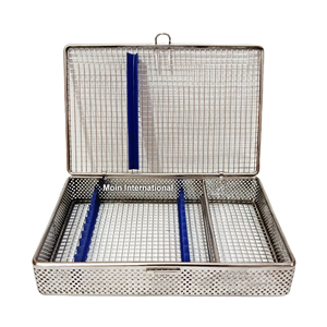 Premium Manual Surgical Wire <b>Mesh</b> Box with Divider Stainless Steel Medical Sterilization <b>Basket</b> for Surgical Instruments - Product Image 2