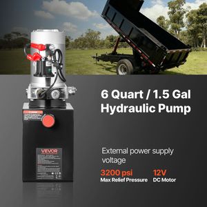 Centralina Idraulica a Singolo Effetto per Autocarri Ribaltabili, 6 Litri, Pressione Massima 3200 PSI, Portata 0.91 GPM, 12V DC, Hydr 6 Dump - Product Image 2