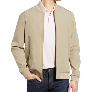 Solid Color Nylon Bomber <b>Jacket</b> Crew Neck Zipper Closure Spring <b>Thin</b> Casual Breathable Eco-Friendly Windproof Quick Dry <b>Men</b> - Product Image 5