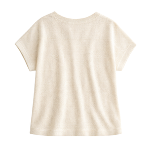 Suéter de punto metálico para mujer, manga corta, cuello en V, brillante, informal, holgado, transpirable, a la moda, para verano - Product Image 2