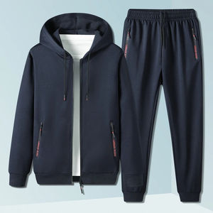 Ensemble de survêtement décontracté d'hiver pour homme, sans couture, en molleton tricoté, haut de sport à manches longues et leggings, haute élasticité, pour la gym et le fitness - Product Image 2