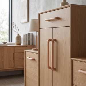 Manijas de Madera Natural al por Mayor, Tiradores de Madera Sólida para Puertas Interiores, Muebles para el Hogar, Suministro de Herrajes para Gabinetes - Product Image 3