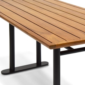 Table à manger en bois moderne, rectangulaire, avec pieds en métal, design minimaliste, meubles de maison stables pour salle à manger - Product Image 4