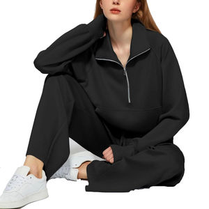 Trajes Deportivos de Alta Calidad para Mujer, Ropa Deportiva de Invierno, Informal, Sólida, de Poliéster/Algodón, de Secado Rápido, Transpirable, Ecológica - Product Image 2