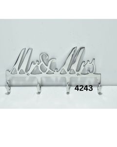 Best Quality Mr & Mrs <b>Wall</b> <b>Hook</b> Rack Decorative Aluminium <b>Key</b> Holder Couples Modern <b>Wall</b> Mounted <b>Hook</b> Rack Entryway For Sale - Product Image 5