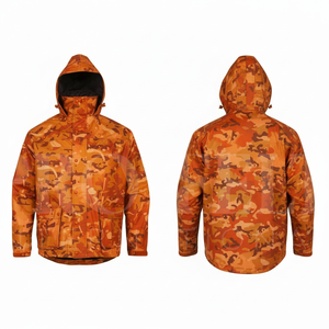 100% Polyester Sublimation Waterproof Hooded Camouflage Rain Jacket Lightweight Outdoor Safety Comfortable Windproof <b>Coat</b> Men's - Product Image 5