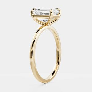 Bague de fiançailles solitaire en or massif 14 carats de luxe avec diamant de laboratoire HPHT taille émeraude, bijoux fins unisexes certifiés IGI - Product Image 6