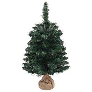 Sapin de Noël artificiel en PVC vert de 2 pieds avec support, pré-éclairé - Product Image 3