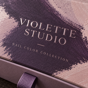 Custom VIOLETTE Nail Color Collection Sliding Drawer Packaging <b>Box</b> - Product Image 3
