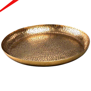 Plateau de service en métal doré avec pieds, de haute qualité, moderne et élégant pour la décoration de table à la maison - Product Image 4
