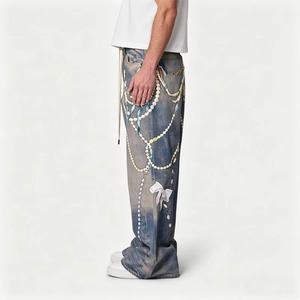 Pantalones Anchos Impermeables con Estampado Urbano para Hombre, Ropa Urbana Moderna para Jóvenes y Estilo Casual de Calle - Product Image 2