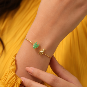 กำไลข้อมือปรับขนาดได้ ชุบทอง 18k ดีไซน์เก๋ ลายปลา สำหรับผู้หญิง เครื่องประดับแฟชั่น สไตล์มินิมอล กำไลข้อมือแบบเรียบง่าย ของขวัญสำหรับเธอ - Product Image 4
