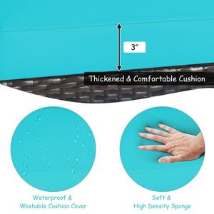 Set di 3 mobili Patio in vimini con cuscino lavabile e legno di Acacia tavolo durevole ed elegante arredamento per esterni - Product Image 4