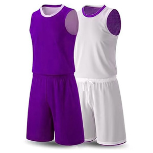 Custom Reversible Basketball Uniform Set Unisex Sleeveless Quick Dry Moisture Wicking 100% Polyester Basketball Jersey and Short - Product Image 2