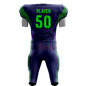 Visière et serviette de football américain bleu marine vif et vert néon – Équipement sportif en polyester respirant - Product Image 3