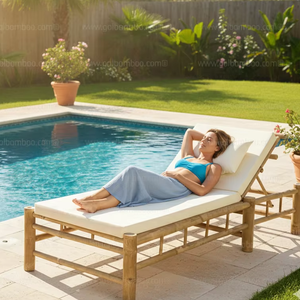 Tumbona Moderna de Bambú para Exteriores y Playa - Uso en Hoteles y Dormitorios - Product Image 1