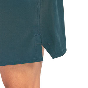<b>Mens</b> teal running <b>shorts</b> <b>with</b> side slit <b>zipper</b> <b>pocket</b> breathable quick dry lightweight gym training workout wear - Product Image 5
