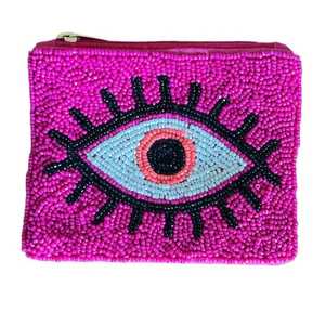 Pochette zippée multicolore perlée, porte-monnaie en perles de verre, porte-cartes motif Smiley, petit portefeuille de maquillage, accessoires de sac faits à la main - Product Image 2