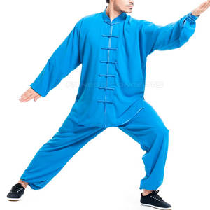 Conjuntos de Artes Marciales de Kung Fu Personalizados al por Mayor, Chaqueta de Manga Larga y Pantalones 100% Algodón, Ropa Tradicional China para Hombre - Product Image 6