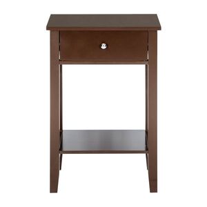 Comodino e Tavolino da Caffè 2-in-1 in Legno Massello Moderno e Lussuoso con Cassetto - Product Image 2