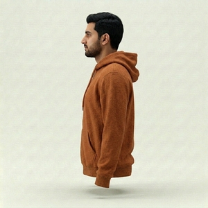 Classic Zip Front Hoodie for Men Soft <b>Brushed</b> Fleece Sweatshirt Casual Athletic Streetwear Outerwear Jacket - Product Image 4