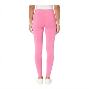 Leggings pour femmes respirants à taille haute, longueur intégrale, couleur unie, tricotés, 100% polyester, élasthanne, nylon, extensibles, style basique, toutes saisons - Product Image 2