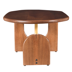 Mesa de Centro Moderna de Mediados de Siglo, de Madera de Mango Sólida con Acabado Tubbaq, Patas Plegables en Forma de U, Mesa de Centro Resistente para Sala de Estar - Product Image 4