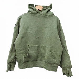 Heavyweight Oversized Ripped Streetwear <b>Men</b> Custom Sun Faded Distressed Vintage Acid Wash <b>Pullover</b> Hoodie - Product Image 3